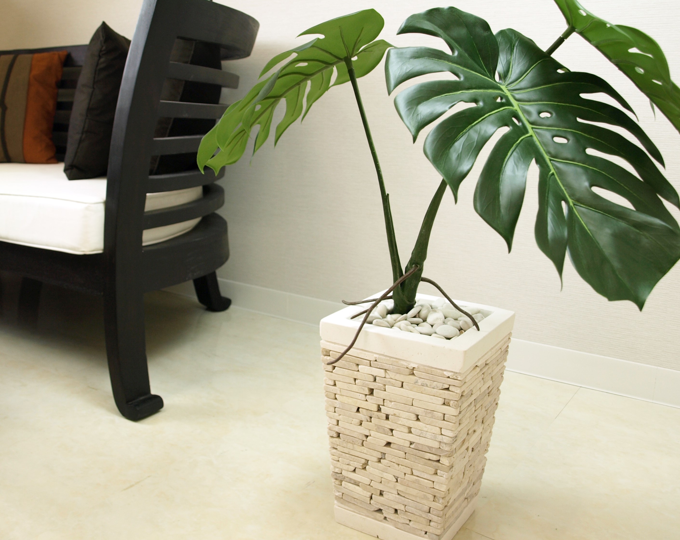 南国リゾート感がアップ 名脇役の小物 しかも安い 観葉植物の植木鉢の化粧石 Cocobariコラム