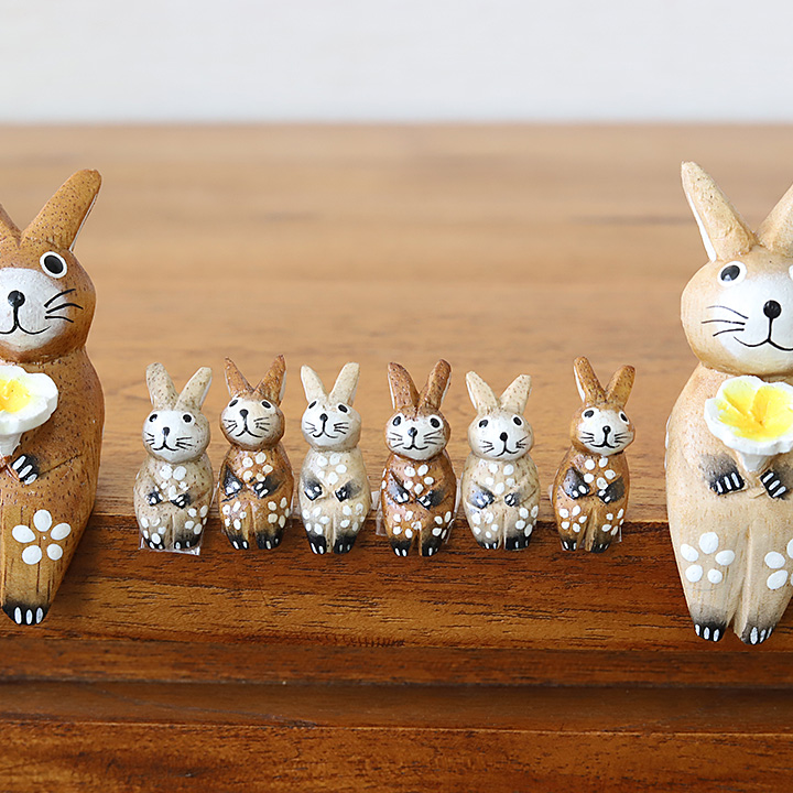 木彫りのウサギS用の子ウサギ単品