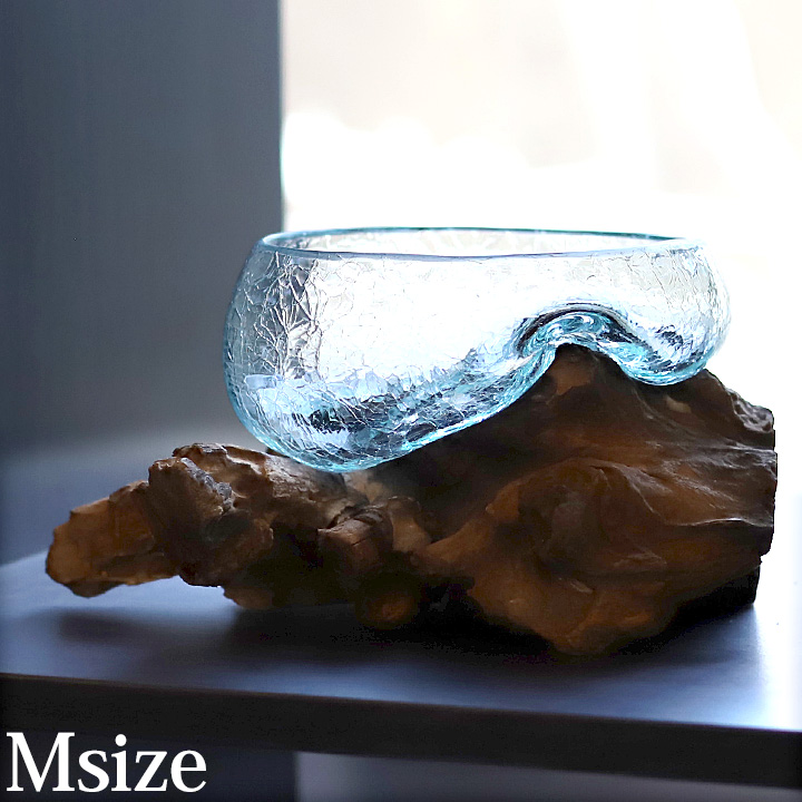 バリガラス×天然木のオブジェ(M)