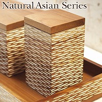 Natural Asian Series cottonswab case (綿棒ケース) ナチュラルホワイト★今回高さ12cm★