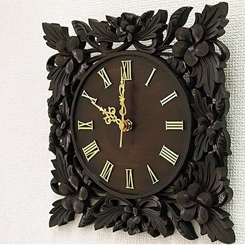 ウッドレリーフ掛け時計 プルメリア 通販｜《公式》アジアン・バリ雑貨