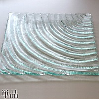 ガラスの波模様プレート(単品)